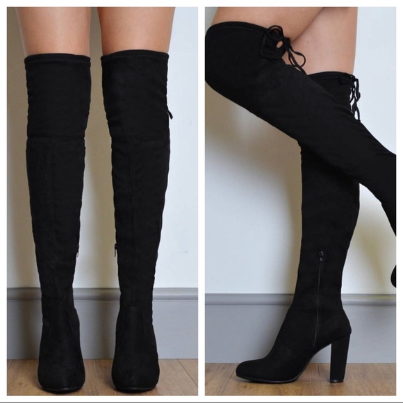 Boho Fabulous black over the knee boots IMPORTED FROM PARIS - Picture 6 of 9